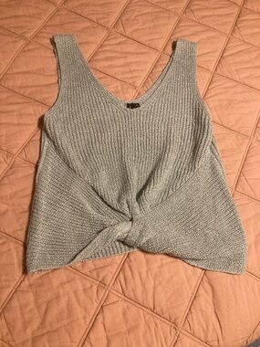 moon & madison Knit Twist-Front Tank Top - Size S